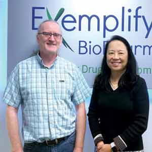 Dr. Paul O’Shea, Co-Founder and Chief Scientific Officer of Exemplify BioPharma and Yadan Chen, Co-Founder and Chief Executive Officer, Exemplify BioPharma